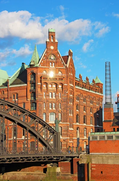 Speicherstadt armazém distrito de Hamburgo — Fotografia de Stock