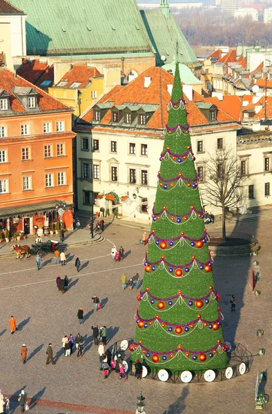Vánoční strom ve Varšavě — Stock fotografie
