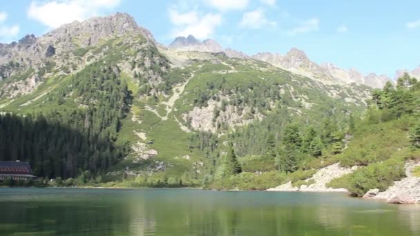 Poprad lake in High Tatras mountains — Stock Video