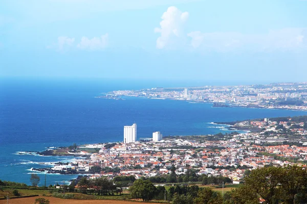 Vista de Lagoa y Ponta Delgada, Isla de Sao Miguel, Azores — Foto de Stock