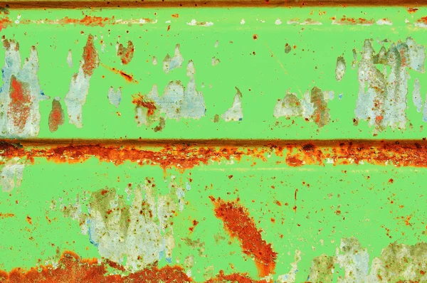 Obsolete Textured Rust Green Painted Metal Surface Backgroun — Stock Photo, Image