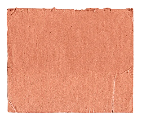 Papel Rojo Texturizado Arrugado Obsoleto Aislado Blanco Imagen de archivo