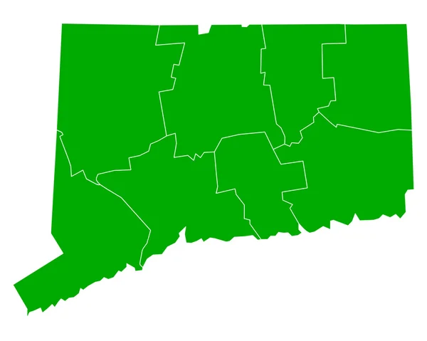 Connecticut doğru harita — Stok Vektör