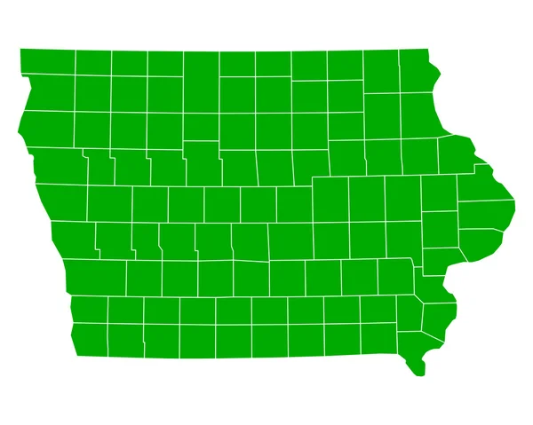 Carte précise de l'Iowa — Image vectorielle