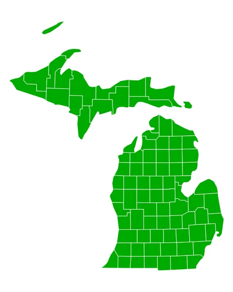 Mapa exato de Michigan — Vetor de Stock
