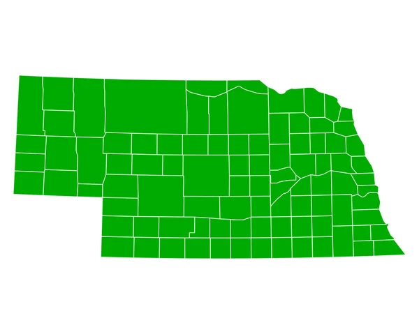 Mapa exato de Nebraska —  Vetores de Stock