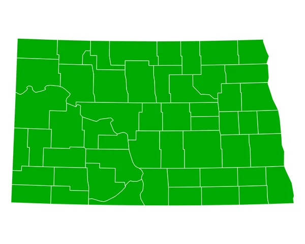 Karte von North Dakota — Stockvektor
