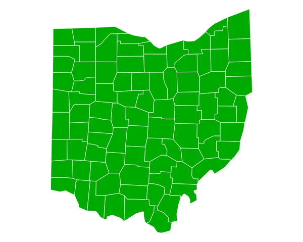 Mapa exato de Ohio — Vetor de Stock
