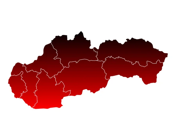 准确的地图斯洛伐克 — 图库矢量图片