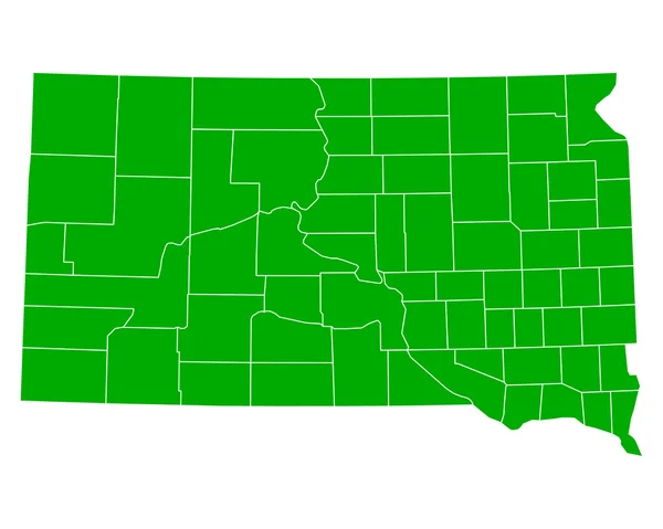 Dél-Dakota térképe — Stock Vector