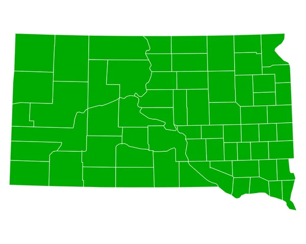 El mapa de Dakota del Sur — Vector de stock