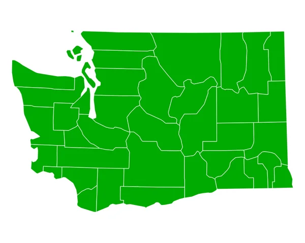 Mapa exato de Washington — Vetor de Stock