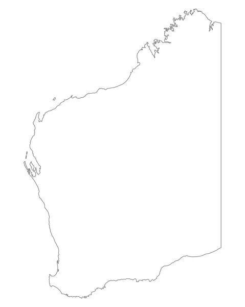 웨스턴 오스트레일리아의 정확한 지도 — 스톡 벡터
