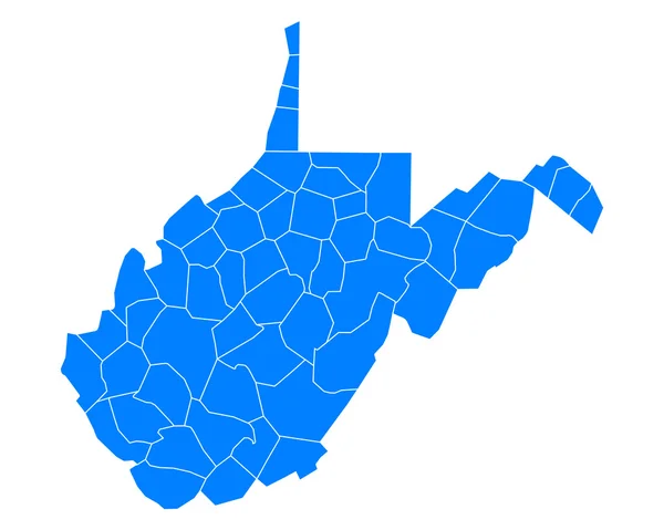 Mapa exacto de Virginia Occidental — Vector de stock