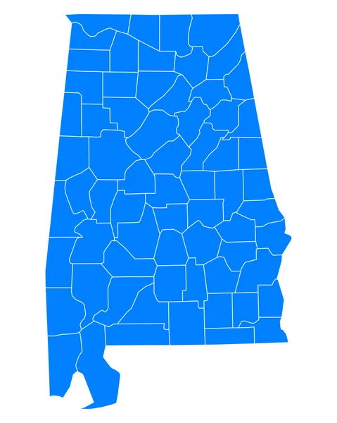 アラバマ州の正確なマップ — ストックベクタ