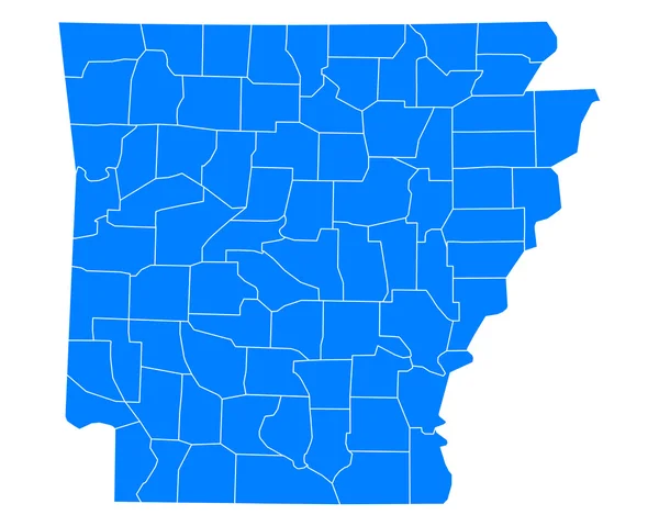 Arkansas doğru harita — Stok Vektör