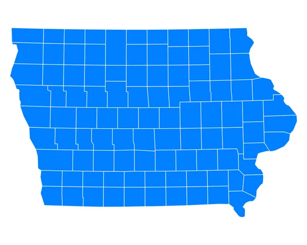 Mapa exato de Iowa —  Vetores de Stock