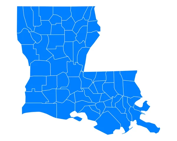 Mapa exato de Louisiana —  Vetores de Stock