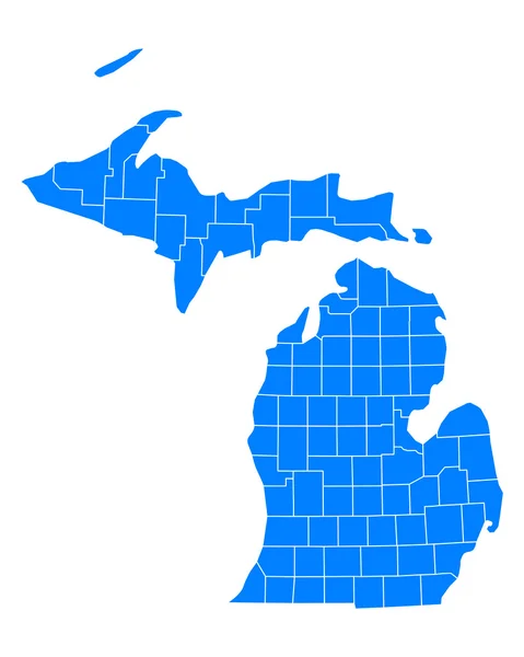 Carte précise de Michigan — Image vectorielle