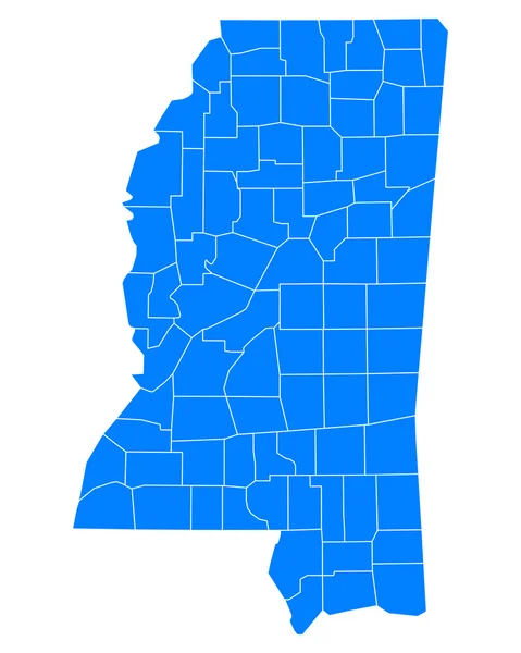 Přesná mapa Mississippi — Stockový vektor