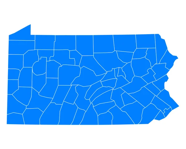 宾夕法尼亚州准确的地图 — 图库矢量图片