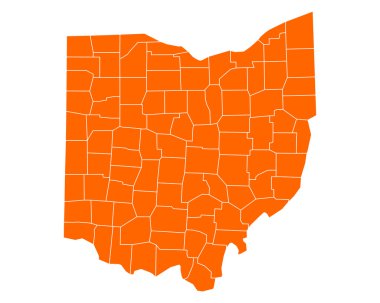 Accurate map of Ohio clipart