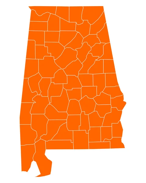 Mapa exacto de Alabama — Archivo Imágenes Vectoriales