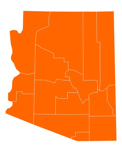 亚利桑那州准确的地图 — 图库矢量图片