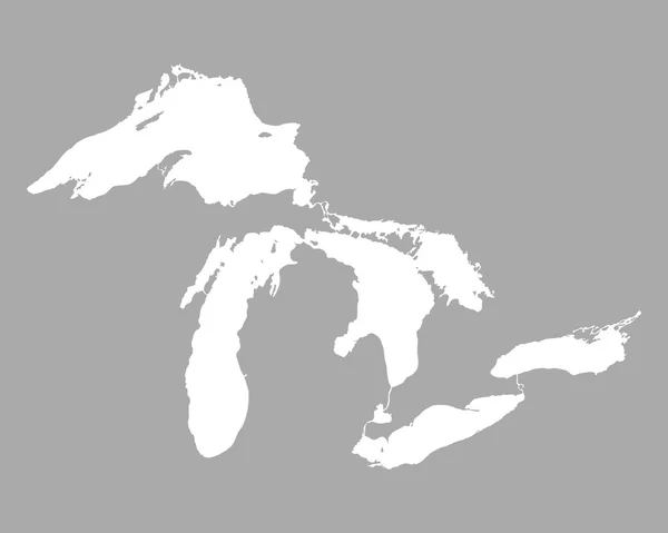 O mapa de Great Lakes —  Vetores de Stock