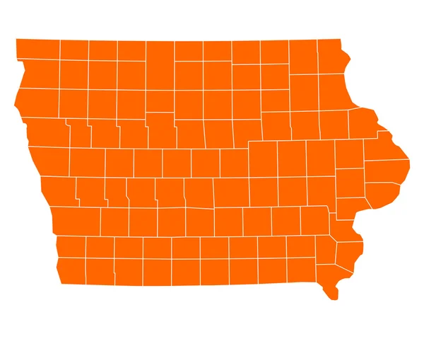 Dokładna mapa Iowa — Wektor stockowy