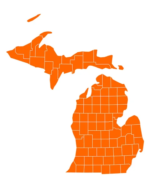 Carte précise de Michigan — Image vectorielle