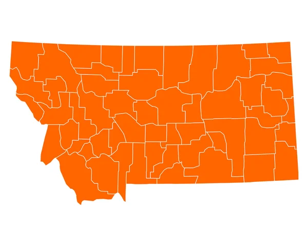 Mapa exato de Montana — Vetor de Stock