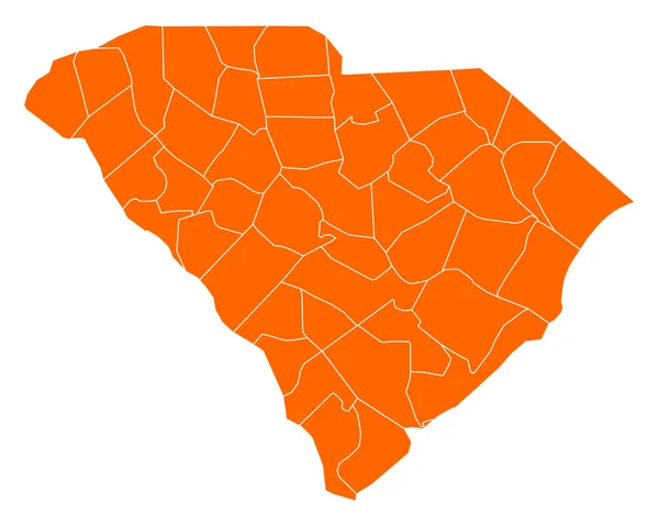 La mappa di South Carolina — Vettoriale Stock