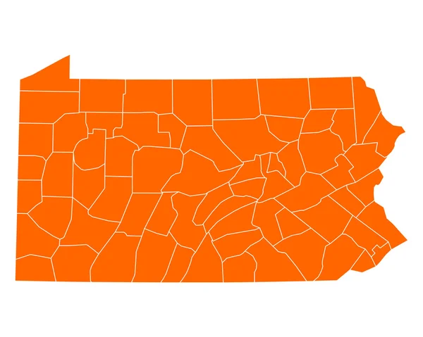 Präzise Karte von Pennsylvania — Stockvektor