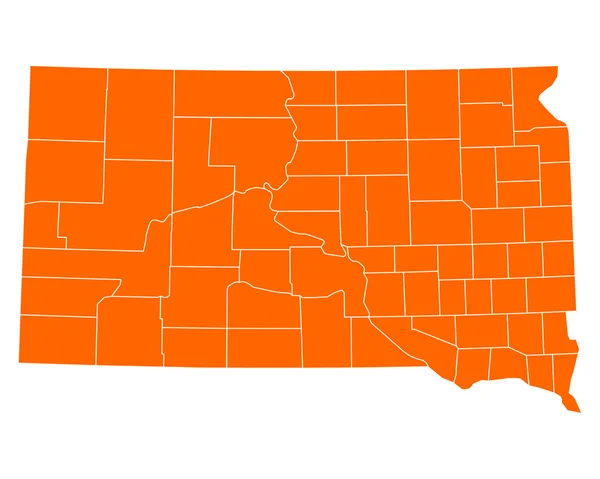 La carte de Dakota du Sud — Image vectorielle