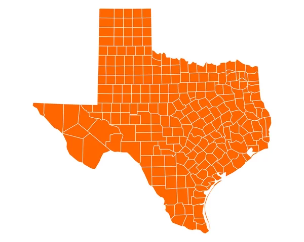 Peta Texas yang akurat - Stok Vektor