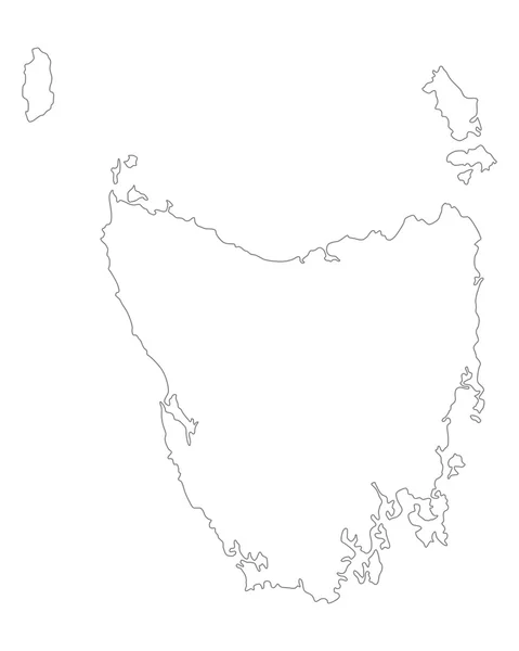 Přesná mapa Tasmánie — Stockový vektor