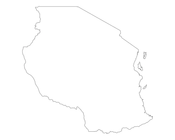 Dokładna mapa Tanzanii — Wektor stockowy