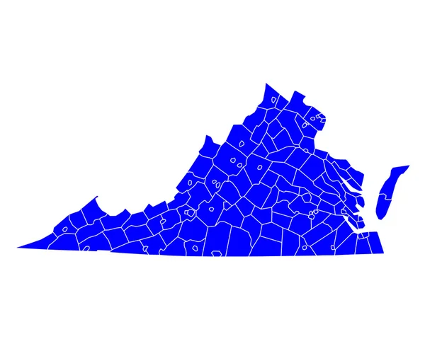 Mapa exacto de Virginia — Archivo Imágenes Vectoriales