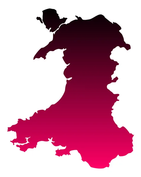 Korrekt karta över Wales — Stock vektor