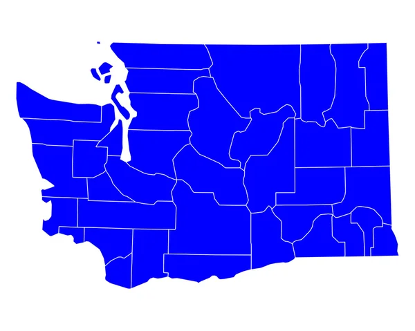 Mapa exato de Washington —  Vetores de Stock