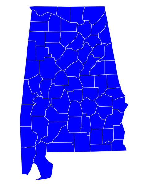 Dokładna mapa Alabama — Wektor stockowy