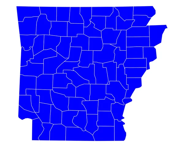 Mapa exato de Arkansas — Vetor de Stock