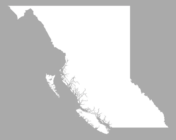 Mapa exato de British Columbia — Vetor de Stock