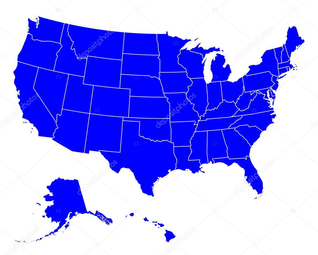 Accurate map of USA