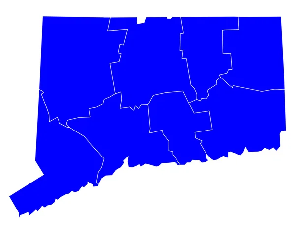 Přesná mapa Connecticut — Stockový vektor