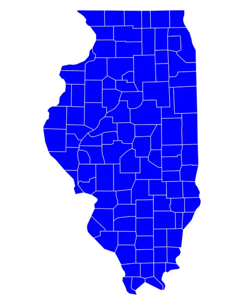 Carte précise de l'Illinois — Image vectorielle