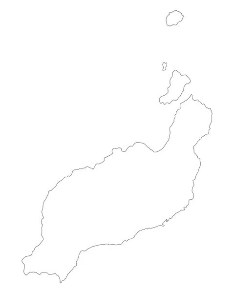 兰萨罗特岛准确的地图 — 图库矢量图片
