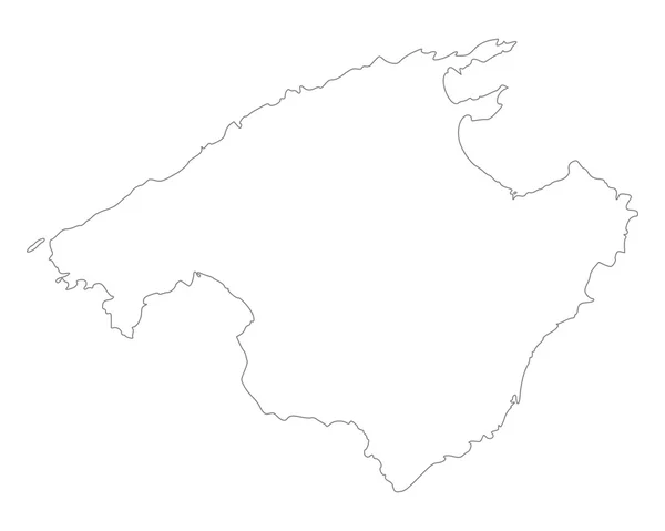 Přesná mapa Mallorca — Stockový vektor