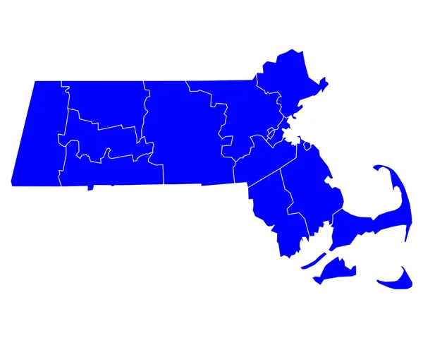Mapa exato de Massachusetts — Vetor de Stock